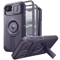 Armored case for iPhone 16e, Dexnor CamProtect MagSafe, purple