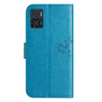 Flip case for Motorola Moto E22 / E22i, Wallet, tree i sowy, blue