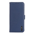 KHAZNEH RFID case for Xiaomi Poco F6, Litchi Texture, blue