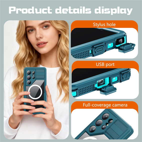 Redpepper MagSafe waterproof case for Samsung Galaxy S26 Ultra, blue