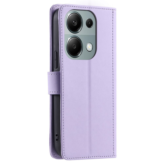 Flip case for Xiaomi Redmi Note 13 Pro 4G / Xiaomi Redmi Note 14S / Xiaomi Poco M6 Pro 4G, Rhombus Crossbody Leather, purple