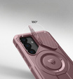 Armored case for Samsung Galaxy S25, Dexnor CamProtect MagSafe, pink (Two frames)