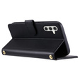 Flip case for Samsung Galaxy S25 FE, Rhombus Crossbody Leather, black