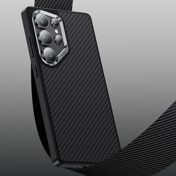 BENKS Kevlar Case for Samsung Galaxy S25 Ultra, for MagSafe, Carbon Fiber, black