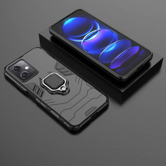 Case for Xiaomi Redmi Note 12 5G / POCO X5 5G, Kickstand Ring, black