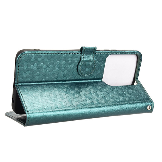 Flip case for Motorola Moto G86 Power 5G, Wallet Rhombus, green