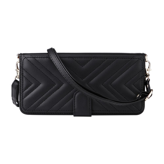 Crossbody Leather Wallet flip case for Xiaomi Poco F7 Pro, black
