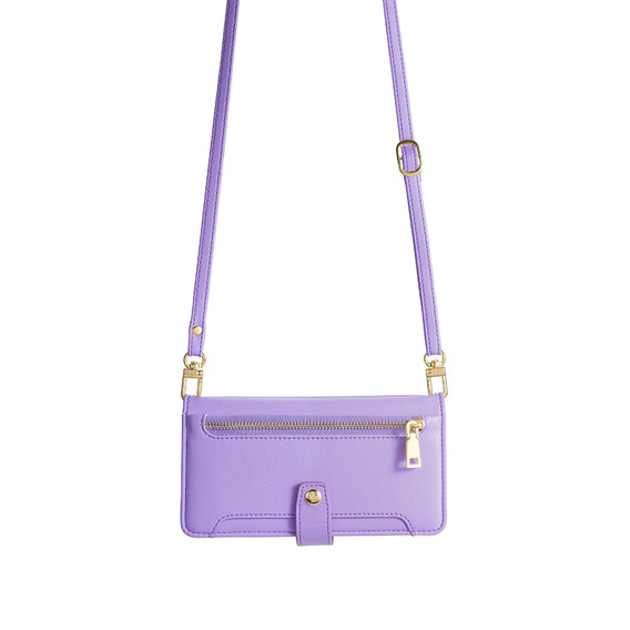 Flip case for Samsung Galaxy S23, Wallet Zipper Pocket, purple