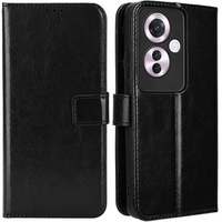 Flip case for Oppo Reno 11F 5G, Crazy Horse Wallet, black