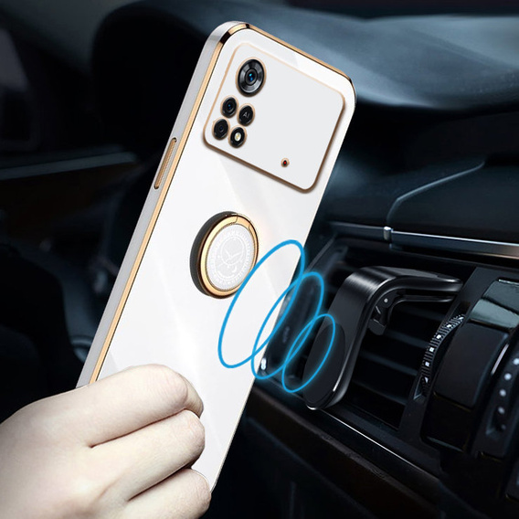 Case for Xiaomi Poco M4 Pro 4G, Electro Ring, white