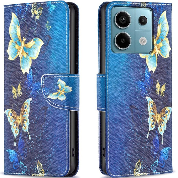 Flip case for Xiaomi Redmi Note 13 Pro 5G, Wallet, Butterflies blue