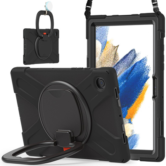 Children's case for Samsung Galaxy Tab A8 10.5 SM-X200 SM-X205, armored with strap, blue