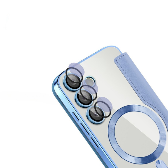Flip case for Samsung Galaxy S24 FE, RFID Wallet MagSafe CamShield, blue