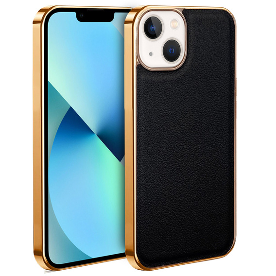 Case for iPhone 13, Cowhide Leather, black