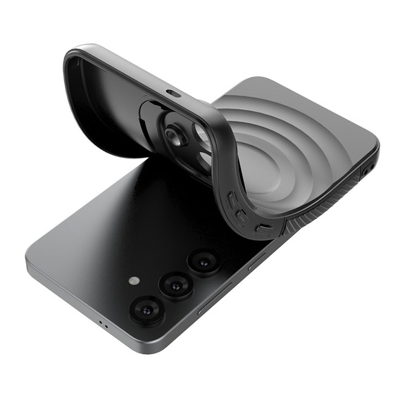 Case for Samsung Galaxy S25+ Plus, Ripple Kickstand, for MagSafe, black