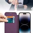 Flip case for iPhone 14 Pro Max, RFID Wallet MagSafe CamShield, purple