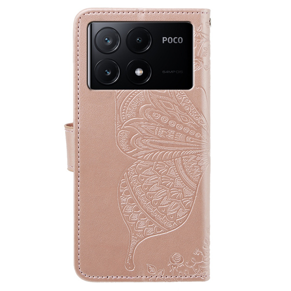 Flip case for Xiaomi Poco X6 Pro 5G, Butterfly, purple