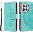 Flip case for OnePlus 12 5G, Mandala, green