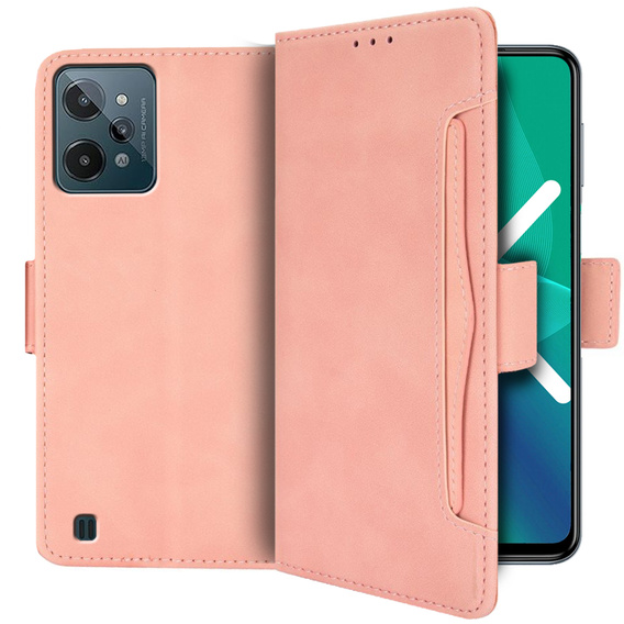 Flip case for Realme C31, Card Slot, pink