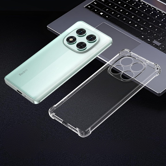Case for Xiaomi Redmi Note 14 Pro 5G /  Poco X7 5G, Erbord Dropproof, transparent + Glass