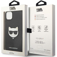 Karl Lagerfeld Case for iPhone 14 Plus, Saffiano Choupette Head Patch, black