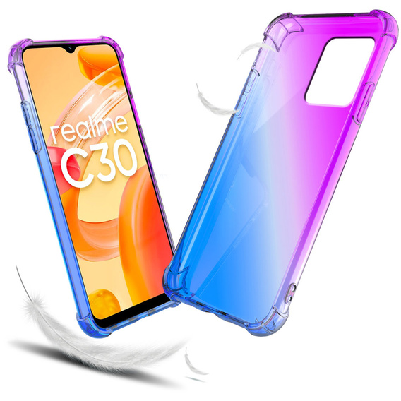 Case for Realme C30 / Narzo 50i Prime, Gradient Dropproof, Purple / blue