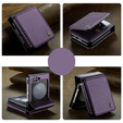 CASEME flip case for Samsung Galaxy Z Flip5 5G, Litchi Wallet, purple