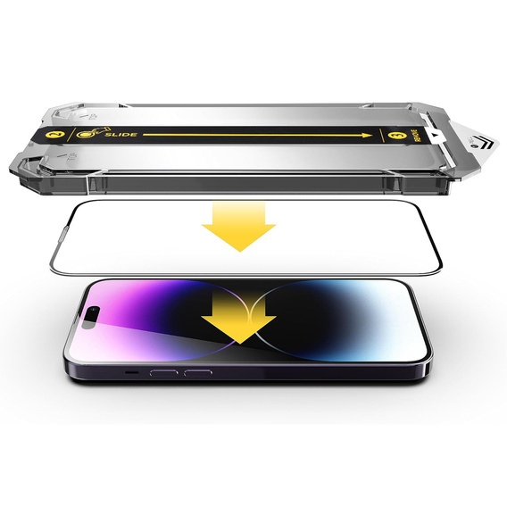 2x Tempered Glass for iPhone 14 Pro, ERBORD Easy App Full Screen Protector