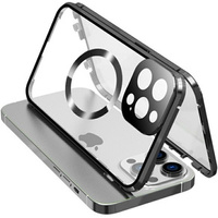 Magnetic Dual Glass MagSafe case for iPhone 15 Pro Max, black