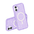 Case for iPhone 17, for MagSafe, glitter, translucent purple