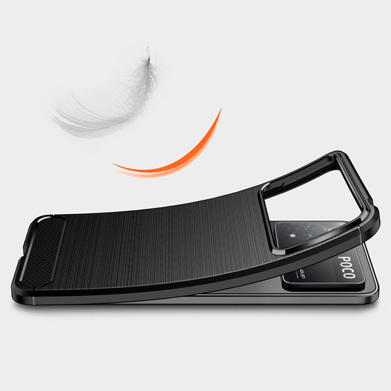 Case for Xiaomi Poco X4 Pro 5G, Carbon, black