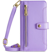 Flip case for iPhone 14 Pro, Wallet Zipper Pocket, purple