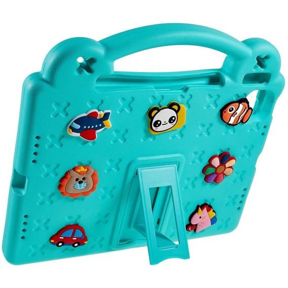 Children's case for Apple iPad Air 11" 6 gen. 2024, Cute Patterns, with stand, green