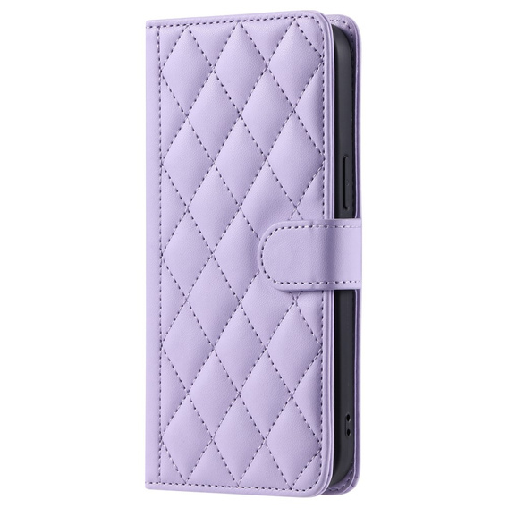 Flip case for iPhone 16 Pro Max, Rhombus Crossbody Leather, purple