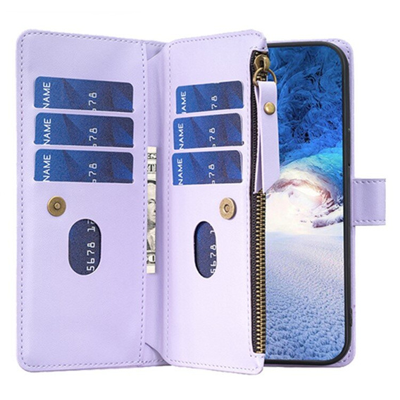 Flip case for Xiaomi Redmi 13C / Poco C65, Wallet Zipper Pocket, black