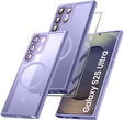Case for Samsung Galaxy S25 Ultra, for MagSafe, ERBORD Matt Case, purple + Screen Glass