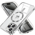 Case for iPhone 15 Pro, Electro MagSafe, silver + Screen Glass