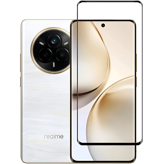 3D Tempered Glass for Realme 14 Pro+ 5G, black frame