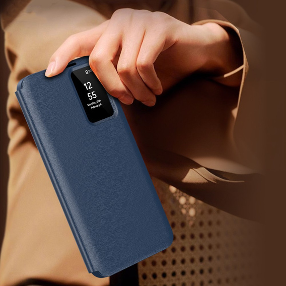 Flip case for Samsung Galaxy S24 FE, Smart View Wallet, dark blue