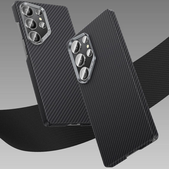 BENKS Kevlar Case for Samsung Galaxy S25+ Plus, for MagSafe, Carbon Fiber, black