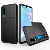 Case for Huawei P30, Sliding Card Holder, black