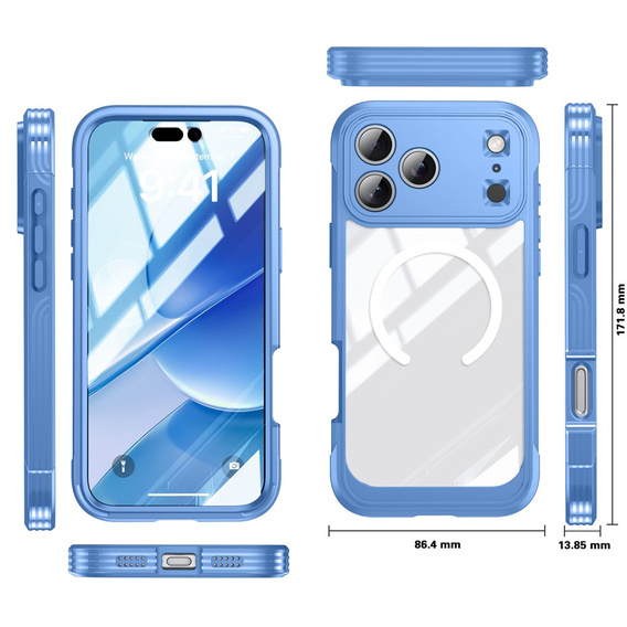 Shockproof case with glass, for MagSafe for iPhone 17 Pro Max