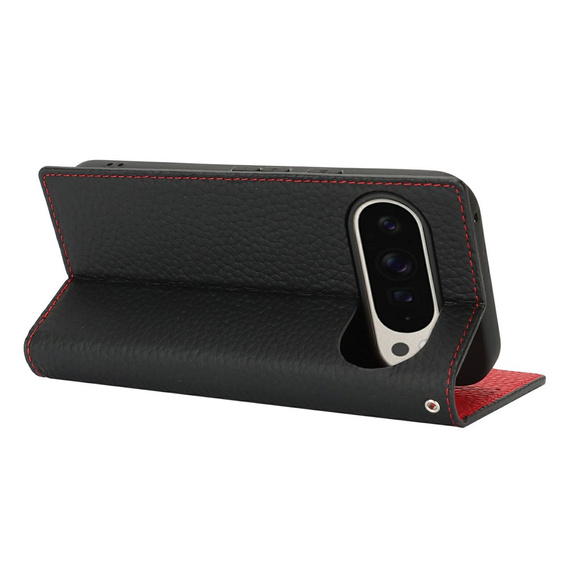 Flap case for Google Pixel 10 Pro XL, Litchi Grain leather, black