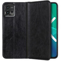 Case for Motorola Moto G72 4G, Wallet Litchi Leather, black