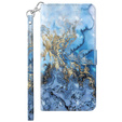 Flip case for Oppo A17, Wallet, Marble blue