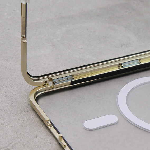 Magnetic Dual Glass MagSafe case for Samsung Galaxy S23, gold