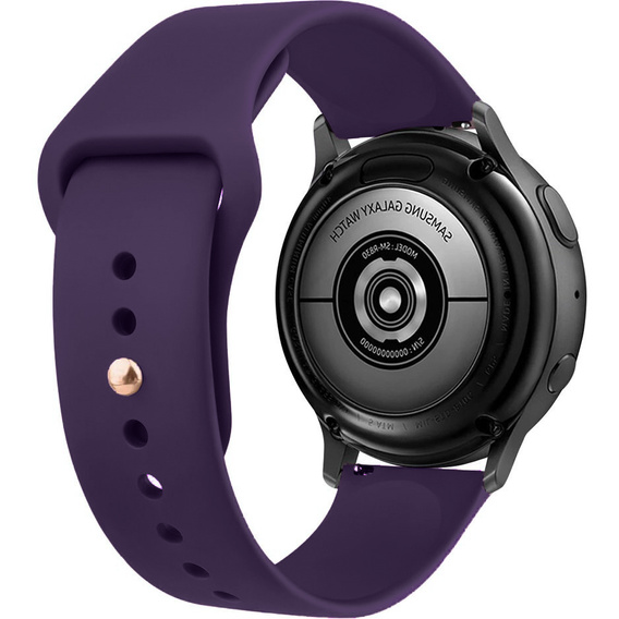 Silicone strap 20mm, Black/Black Buckle