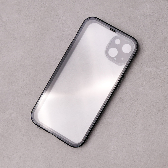 Case for iPhone 13, Magnetic Dual Glass, black