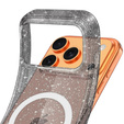 Case for iPhone 17 Pro, for MagSafe, glitter - translucent black