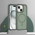 Case with frame for iPhone 15, for MagSafe, green